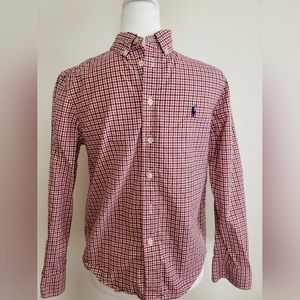 Polo Ralph Lauren Blue and Red long sleeve button up M (10-12) Boys